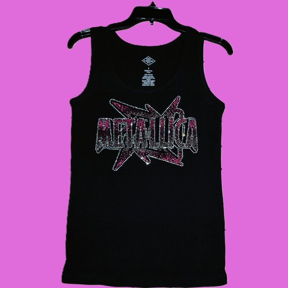 Metallica rhinestone bling black sleeveless tank sz XS S M L XL XXL 1X2… - Picture 11 of 12